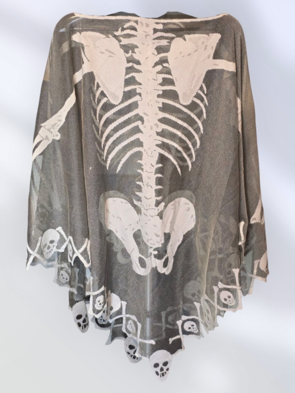 Gray & White Skeleton Sheer Throw - Women’s Seasonal Decor